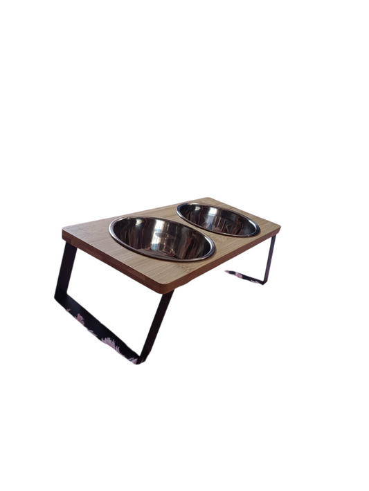 Comedero Elevado Antiestrés para Perros y Gatos 🐾 | Mejora Digestión y Postura | Doble Cuenco Acero Inoxidable | Antideslizante | Ideal para Mascotas Ansiosas