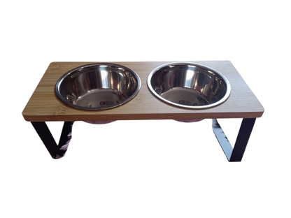 Comedero Elevado Antiestrés para Perros y Gatos 🐾 | Mejora Digestión y Postura | Doble Cuenco Acero Inoxidable | Antideslizante | Ideal para Mascotas Ansiosas